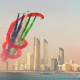 Illustration for article titled Six jets fly in formation while another does barrel rolls around them